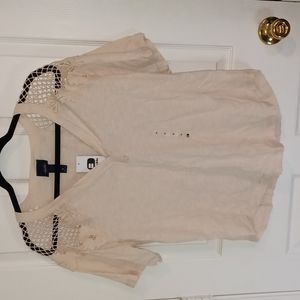 Beige v neck blouse